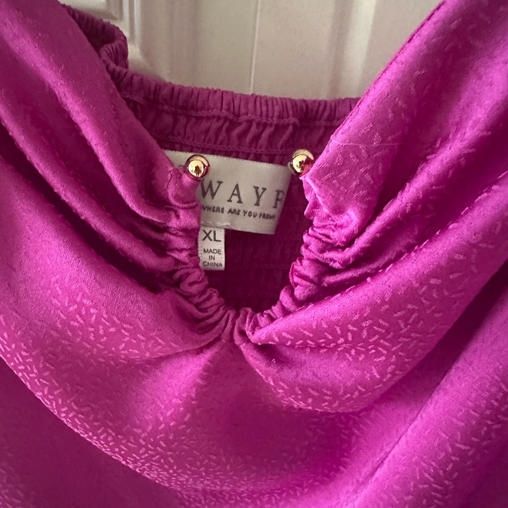 WAYF Fuchsia Peplum Blouse